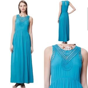Anthropologie Mermaid Macrame Day Maxi Dress Sz small